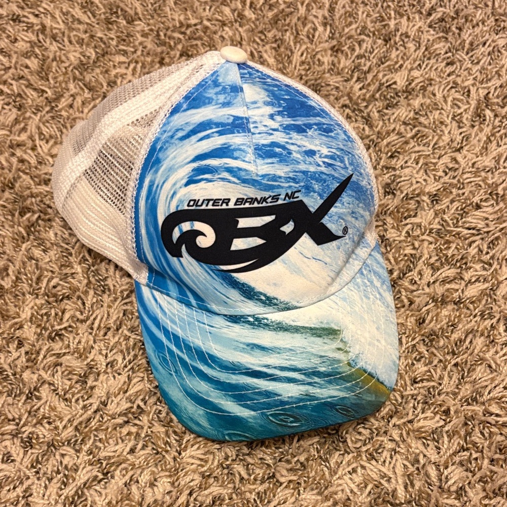 Blue and White Men's Swim Cap
